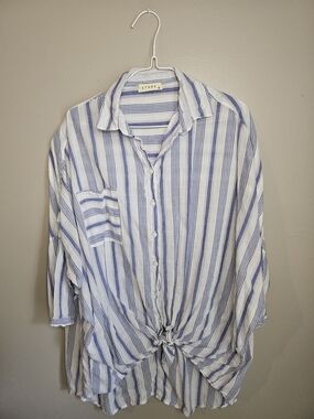 Stark X Tie-Hem Cotton Blouse